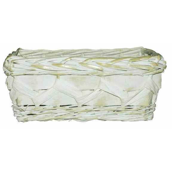 Antique Look White Washed Wicker Basket