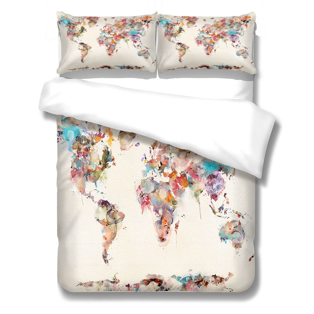 Antique Map Duvet Cover Set King Double Full Twin Single Size Bed Linen ...