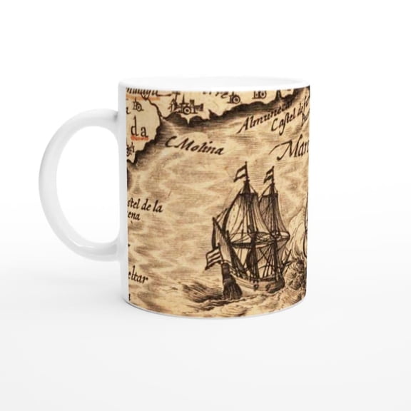 Antique Map Mug - Great idea Office gift - Great Travellers and Gift Adventurers.
