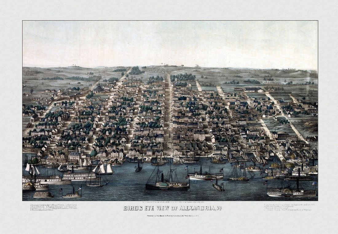 Antique Map of Alexandria Virginia 1863 Fairfax County Canvas Art - (24 x 36)