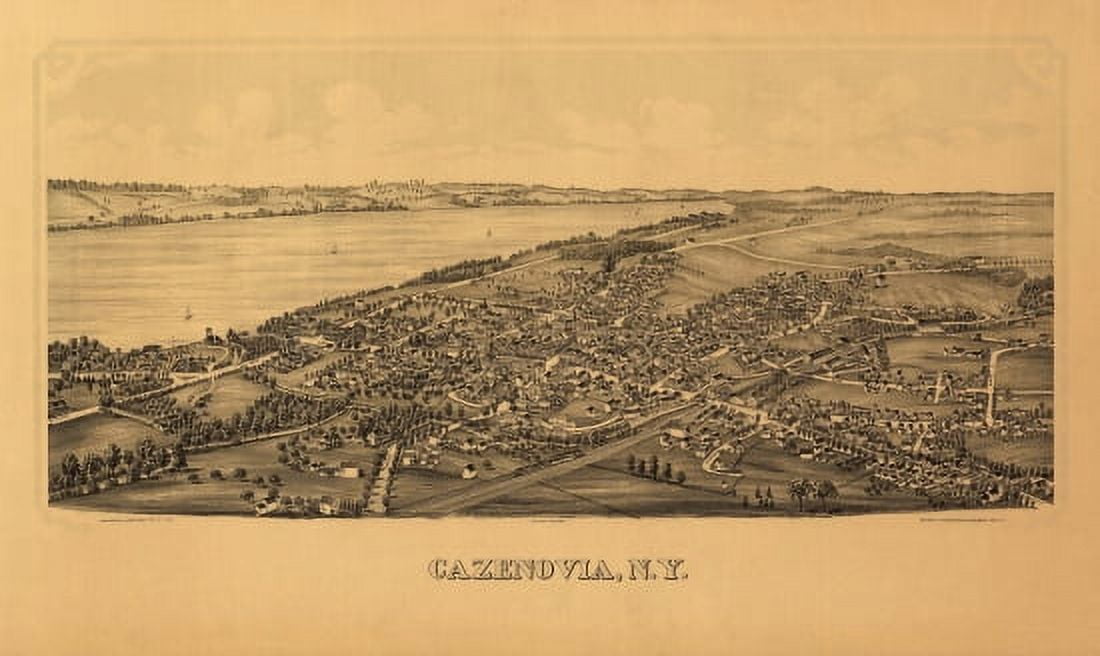 Antique Map of Cazenovia New York 1890 Madison County Canvas Art - (18 x 24)