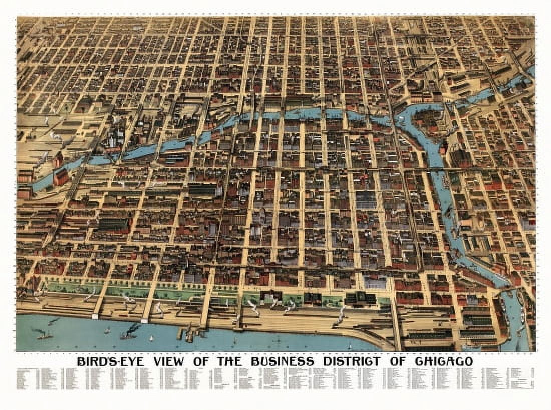 Antique Map of Chicago Illinois 1898 Cook County Canvas Art - (24 x 36)