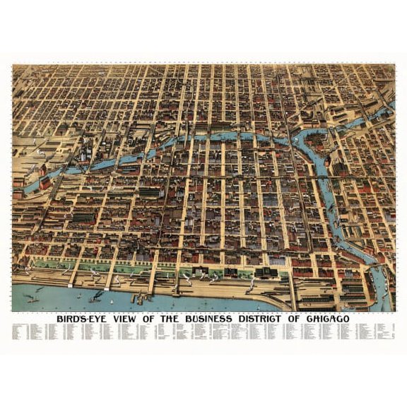 Antique Map of Chicago Illinois 1898 Cook County Canvas Art - (36 x 54)