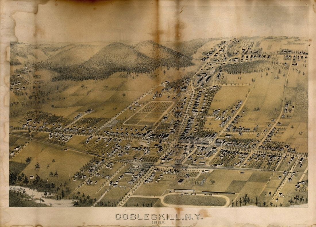 Antique Map of Cobleskill New York 1883 Schoharie County Canvas Art - (18 x 24)