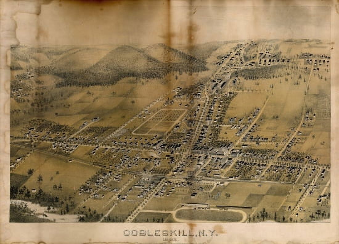 Antique Map of Cobleskill New York 1883 Schoharie County Canvas Art - (24 x 36)
