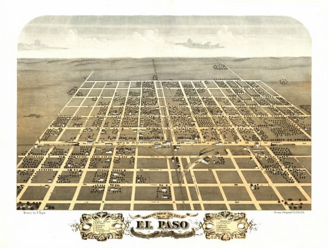 Antique Map of El Paso Illinois 1869 Woodford County Canvas Art - (24 x 36)