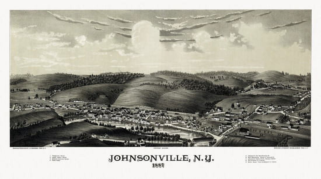 Antique Map of Johnsonville New York 1887 Rensselaer County Canvas Art - (18 x 24)