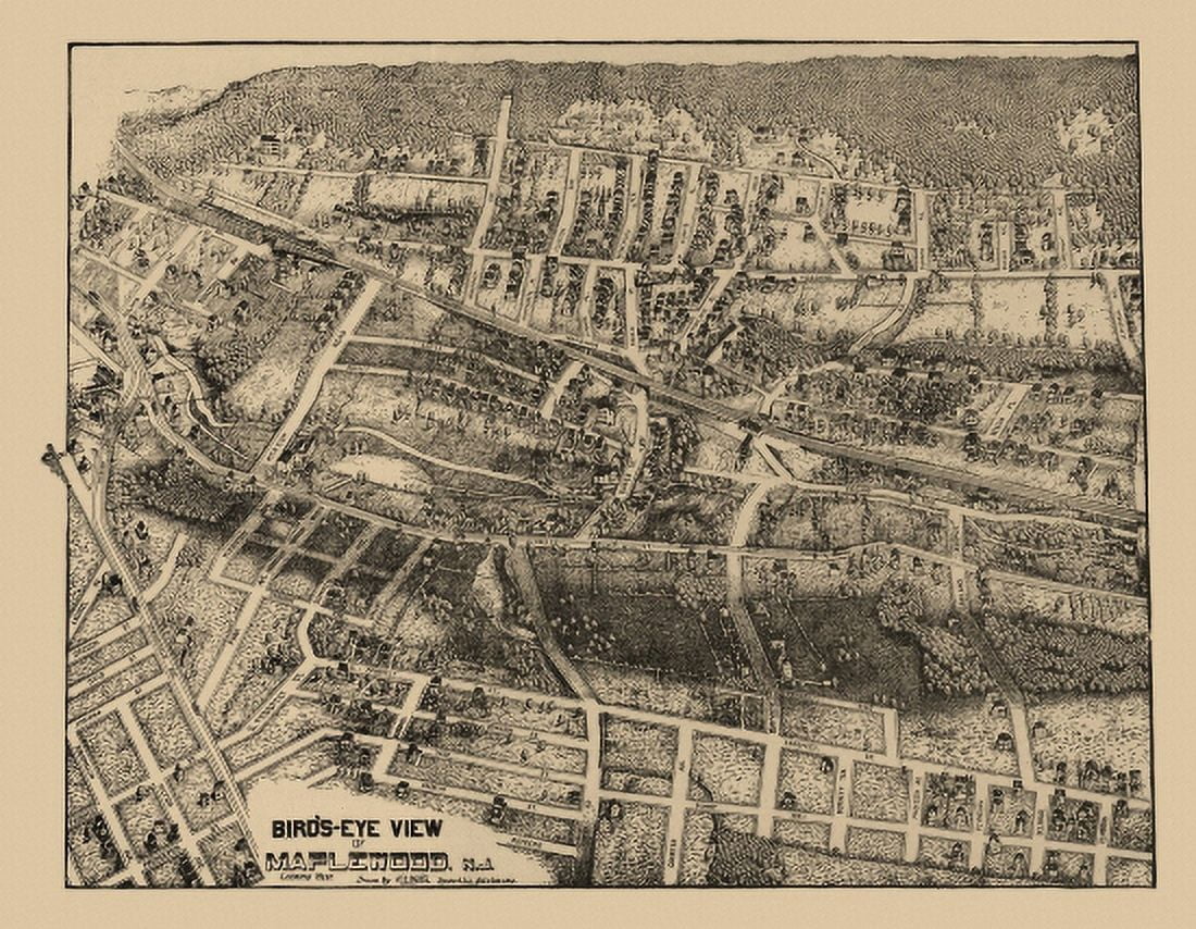 Antique Map of Maplewood New Jersey 1910 Essex County Canvas Art - (18 x 24)
