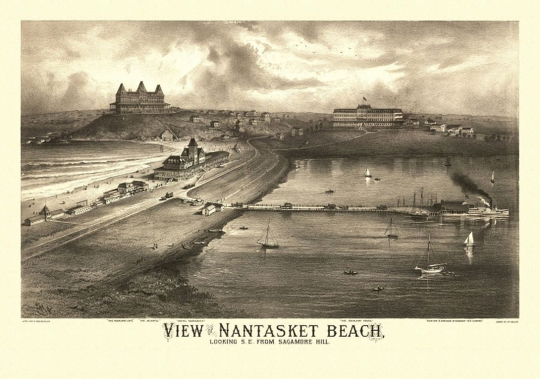 Antique Map of Nantasket Beach Massachusetts 1879 Plymouth County Canvas Art - (24 x 36)