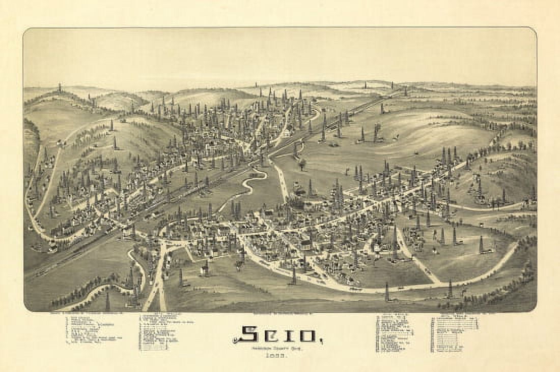 Antique Map of Scio Ohio 1899 Harrison County Canvas Art - (18 x 24)