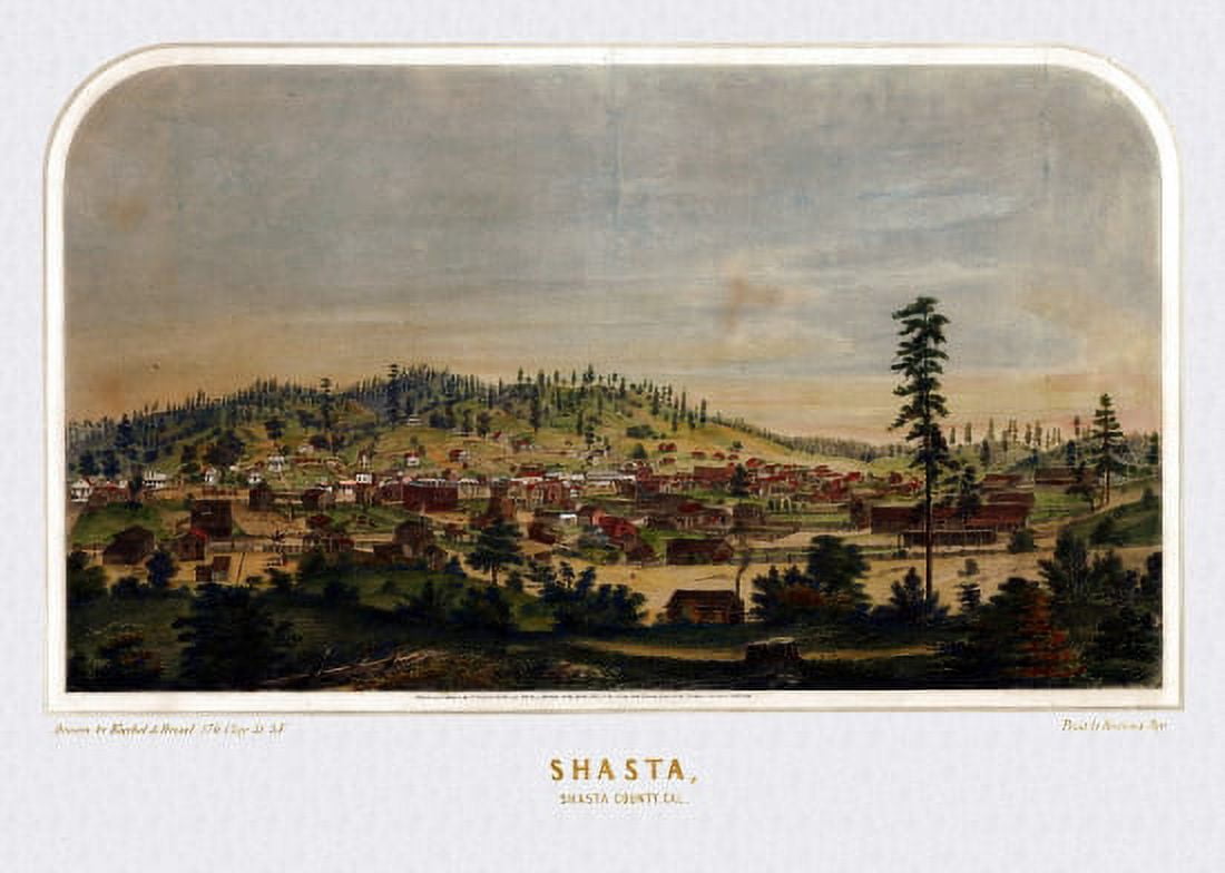 Antique Map of Shasta California 1856 Shasta County Canvas Art - (18 x 24)