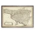 thumbnail image 1 of Antique Map of Tuscany - Barnwood Framed Canvas - 23 x 31 - Walnut, 1 of 4