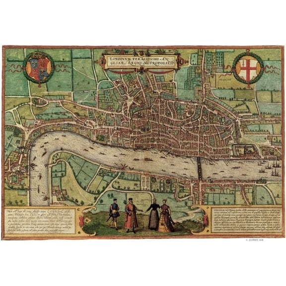 Antique Maps Poster #1 Metal Sign 8inx 12in Metal Art Print 8x12 Multi-Color Square Adults Z Posters