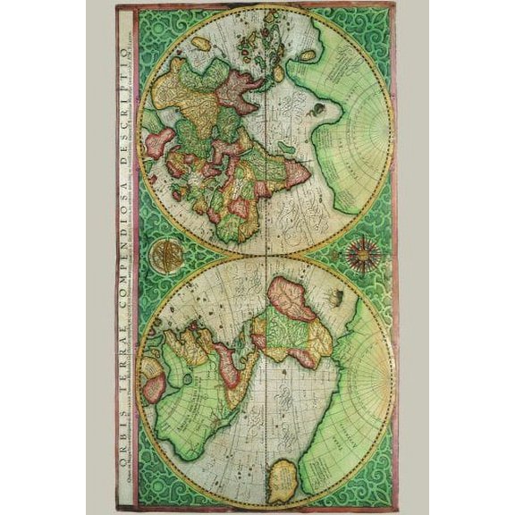 Antique Maps Poster #5 27Inx40In for any room 27x40 Multi-Color Square Adults Poster Time