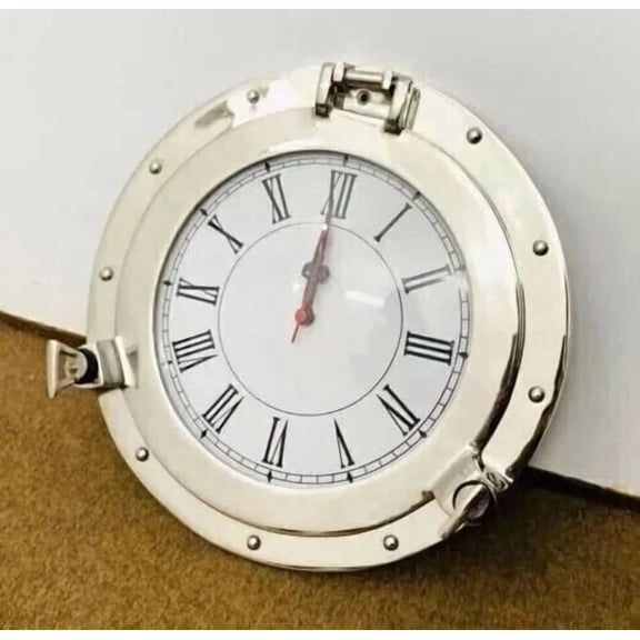 Antique Marine Brass Ship Porthole Clock Nautical Wall Clock Home Decorative 12" Valentin, Anniversary, Birthday Gift