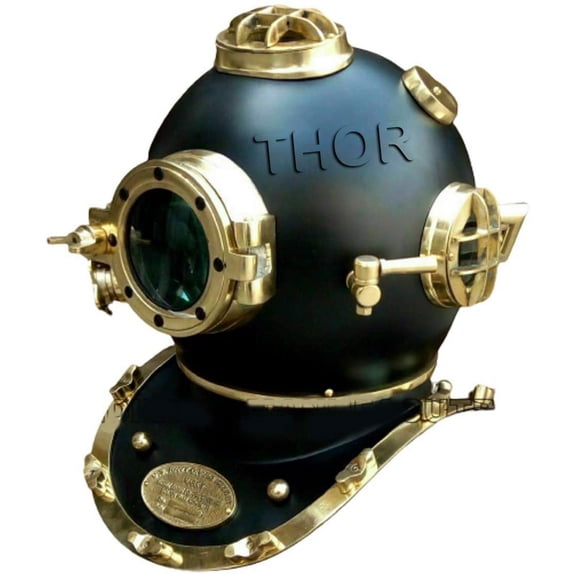 Antique Marine Scuba Diving Helmet Replica Mark V Us Navy Diving Helmet Black Finish
