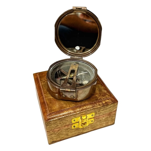 Antique Maritime Brass Brunton Compass "THOS J EVANS LONDON" Geological Compass