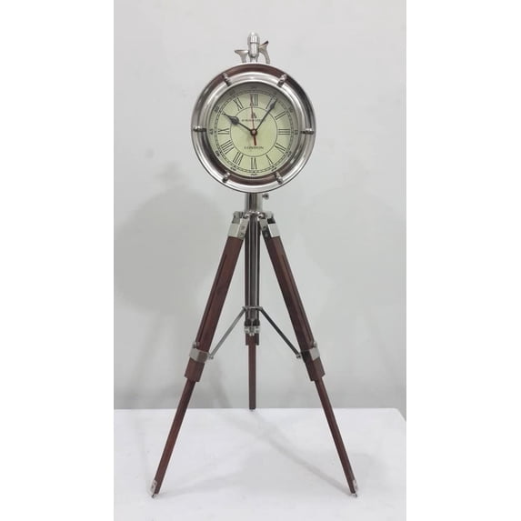 Antique Maritime brass desk clock Nautical Table Clock 2" Diameter vintage