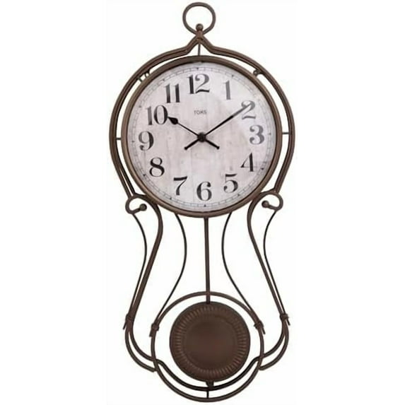 Antique Metal Pendulum Wall Clock - Elegant Regulator Clock for for Living Room & Home Decor & Kitchen Decor & Wall Décor