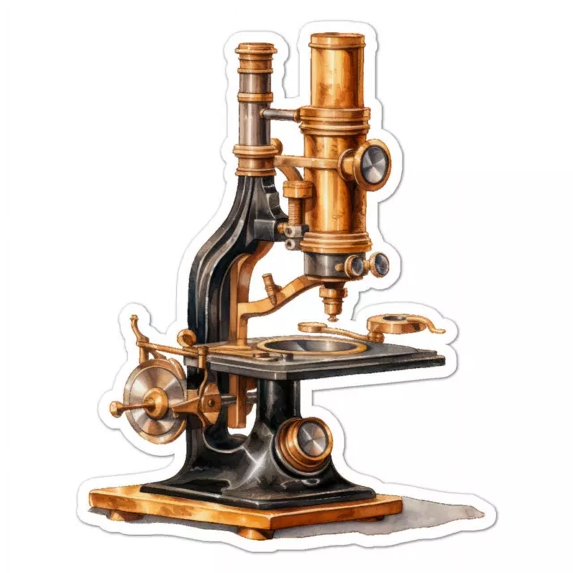 Antique Microscope Sticker Indoor Outdoor Phone Decal Water Bottle ...