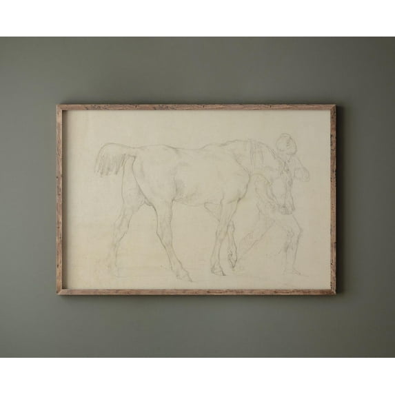 Antique Minimalist Horse Sketch Print Vintage Horse Drawing Simple Neutral Beige Wall Art Printable Sepia Brown Wall Decor Poster Decor, Unframed Poster Size 24x36 F03.1.22l93