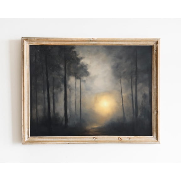 Antique Moody Charcoal Tree,Vintage Art Posters,Tree Sketch,Brown Dark Wall Art,Moody Dark Academia,Vintage Forest Landscape,Rustic Artwork, F038.8, 16x24 UNFRAMED