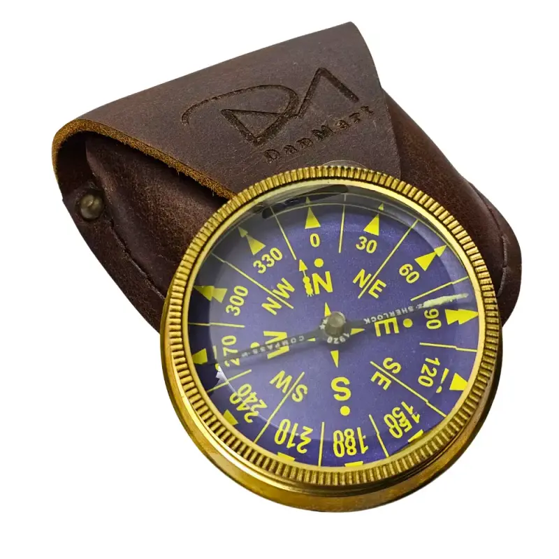 Antique Nautical Admiralty Brass Compass Pocket Compass Sherlock Radium Gift