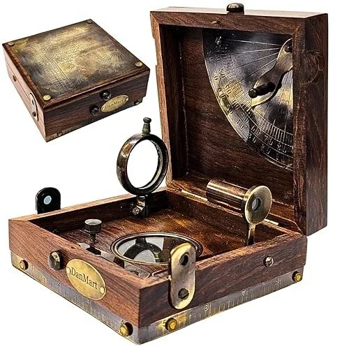 Antique Nautical Mariner Compass Telescope Box Vintage Collectible Gift