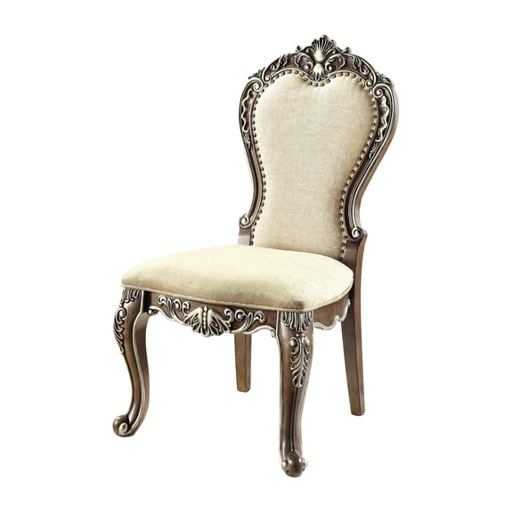 Antique Oak Side Chairs with Floral Design / Upgrade Dining Room Aesthetics