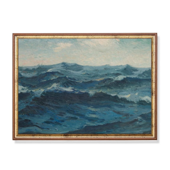 Antique Ocean Waves 19th Century Seascape, Nautical Wall Art Poster Decor For Living Room Bedroom, Size 8x12 UNFFRAMED F03.1.7l1329