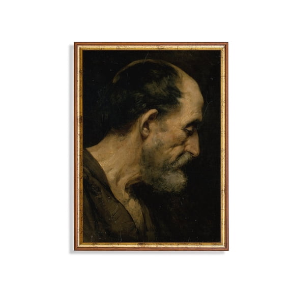 Antique Old Man Portrait, Moody Rustic Poster Unframed Paper Print