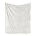 thumbnail image 1 of Antique Oriental Soft Flannel Fleece Throw Blanket, Continuous Flowers Circular Ornaments Arranged Minimalist Eastern Print, Cozy Plush for Indoor and Outdoor Use, 50" x 70", Dusk White, by Ambesonne, 1 of 5