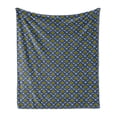 thumbnail image 1 of Antique Oriental Soft Flannel Fleece Throw Blanket, Continuous Folk Inspired Motifs Illustration, Cozy Plush for Indoor and Outdoor Use, 50" x 60", Yellow Deep Sky Blue, by Ambesonne, 1 of 5