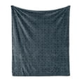 thumbnail image 1 of Antique Oriental Soft Flannel Fleece Throw Blanket, Dark Tones Intricate Design of Abstract Motifs Print, Cozy Plush for Indoor and Outdoor Use, 50" x 60", Slate Blue Night Blue, by Ambesonne, 1 of 5