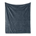 thumbnail image 1 of Antique Oriental Soft Flannel Fleece Throw Blanket, Dark Tones Intricate Design of Abstract Motifs Print, Cozy Plush for Indoor and Outdoor Use, 70" x 90", Slate Blue Night Blue, by Ambesonne, 1 of 5