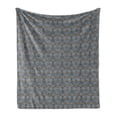 thumbnail image 1 of Antique Oriental Soft Flannel Fleece Throw Blanket, Rhythmic Inspired Grunge Flowers Illustration, Cozy Plush for Indoor and Outdoor Use, 50" x 60", Pale Sky Blue Pale Sepia, by Ambesonne, 1 of 5