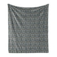 thumbnail image 1 of Antique Oriental Soft Flannel Fleece Throw Blanket, Rhythmic Inspired Grunge Flowers Illustration, Cozy Plush for Indoor and Outdoor Use, 50" x 70", Pale Sky Blue Pale Sepia, by Ambesonne, 1 of 5