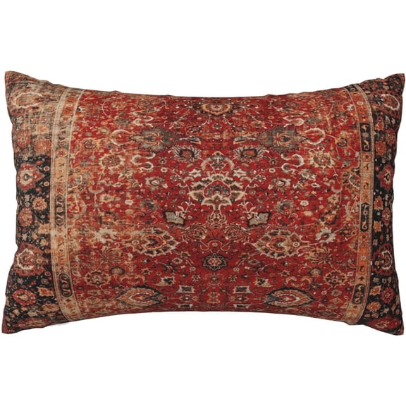 Antique Oriental Turkish Carpet Pattern Pillow Covers Decorative Lumbar Throw Pillowcase 12x20 Inch Couch Cushion Cover for Home Decor Living Room Bedroom College Dorm Bed Car Sofa