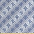 thumbnail image 1 of Antique Oriental Upholstery Fabric by the Yard, Modern Interpreted Floral Damask Rhythmic Pattern, Decorative Fabric for DIY and Home Accents, Purpleblue Ceil Blue by Ambesonne, 1 of 4