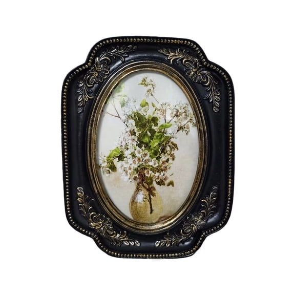 Antique Ornate Oval Photo Frame for Tabletop Wall Display,Retro Picture Frame,Decorative Photo Frames Home Decors