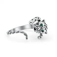 thumbnail image 1 of Antique Oxidized Finish Cheetah Head Eyes Adjustable Band Thumb Ring Size 10, 1 of 5