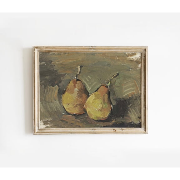 Antique Pears Still Life, French Country Kitchen Wall Decor, Food All Art, Printed And Shipped Poster Decor, Unframed Canvas Size 16x24