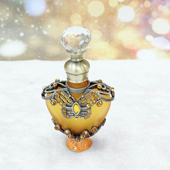 Antique Perfume Glass Bottle Refillable Crystal Metal Empty Gift Bottles Gift 10ml