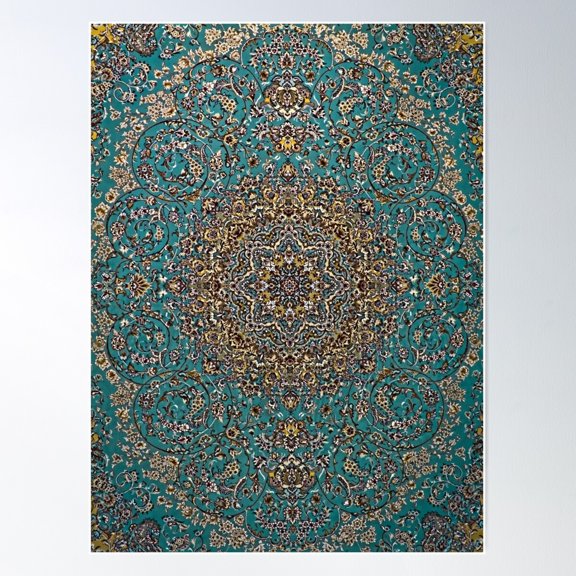 Antique Persian Rug Poster Wall Art, Modern Wall Decor For Living Room Bedroom, 24x36 UNFRAMED