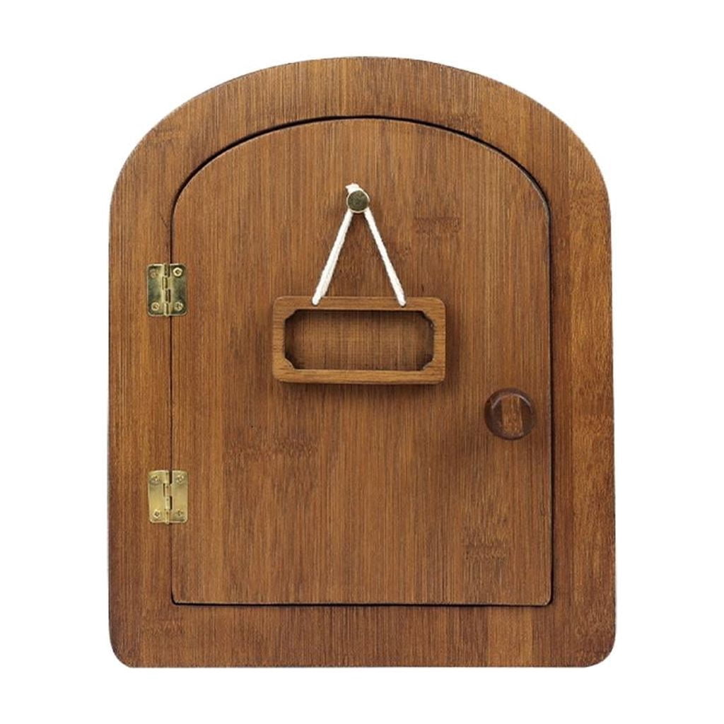 Antique Pet Door Carbonized Wood Access Door for Easy Enter to Various Home Decoration and Setting Small Dog Cats Gate