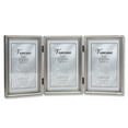 thumbnail image 1 of Antique Pewter 4x6 Hinged Triple Picture Frame - Bead Border Design, 1 of 2