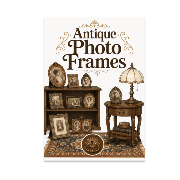 Antique Photo Frames Study - Photography Buff, 13 x 19 in Glossy Unframed Wall Poster, Vertical
