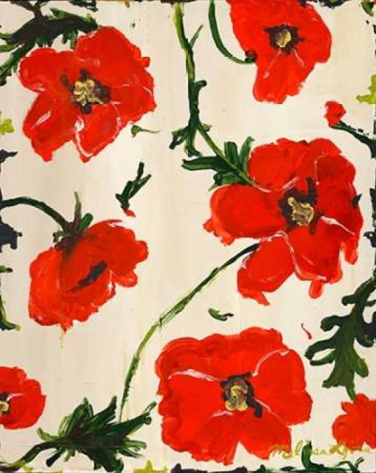 Antique Poppies Canvas Art - Melissa Lyons (24 x 30)