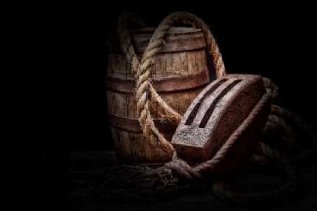 Antique Pulley and Barrel Canvas Art - C Thomas McNemar (24 x 36)