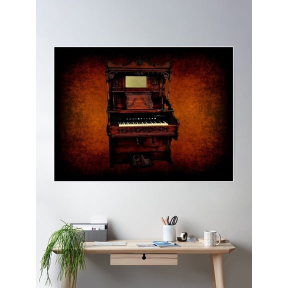 Antique Pump Organ Various Apparel Poster Wall Art, Modern Wall Decor For Living Room Bedroom, 12x18 UNFRAMED